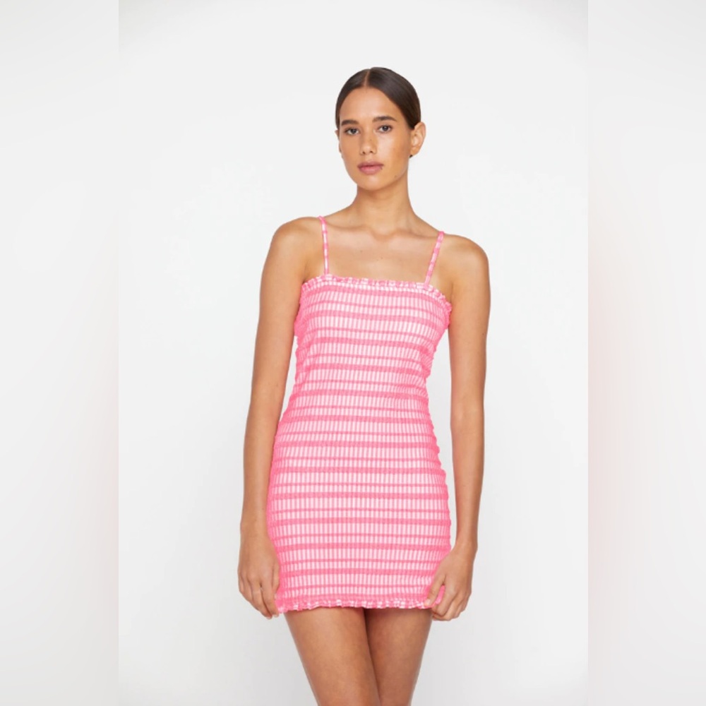 MIKOH Nami Punch Pink Smocked Mini Dress NWT Size 2